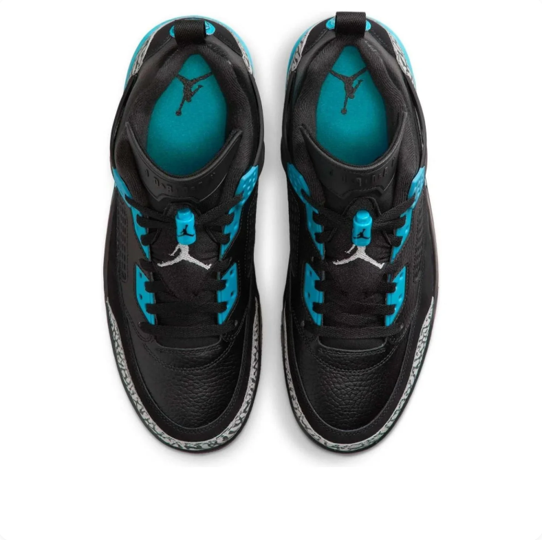 Jordan Spizike Low – Black / Teal / Elephant Print