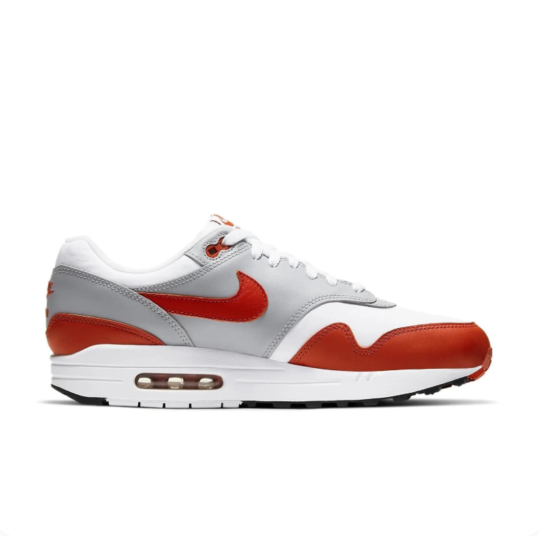 Nike Air Max 1 – White / Light Smoke Grey / Martian Sunrise
