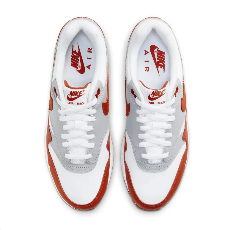 Nike Air Max 1 – White / Light Smoke Grey / Martian Sunrise