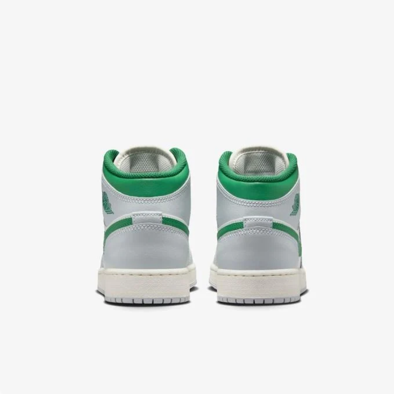 Air Jordan 1 Mid – White / Light Smoke Grey / Lucky Green