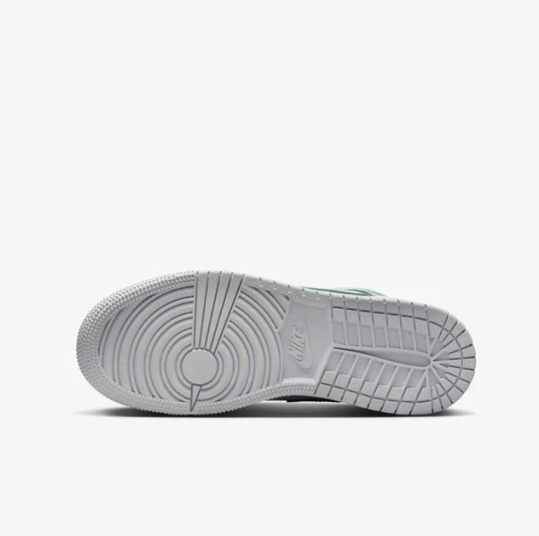 Air Jordan 1 Mid – White / Light Smoke Grey / Lucky Green
