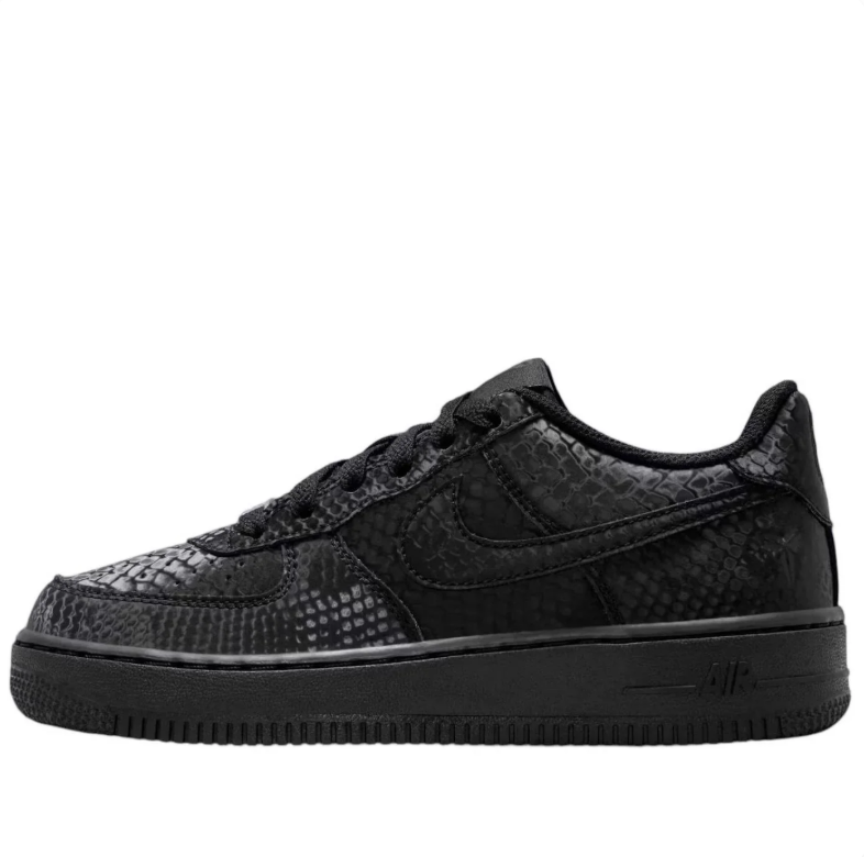 Nike Air Force 1 Low – Triple Black Snakeskin