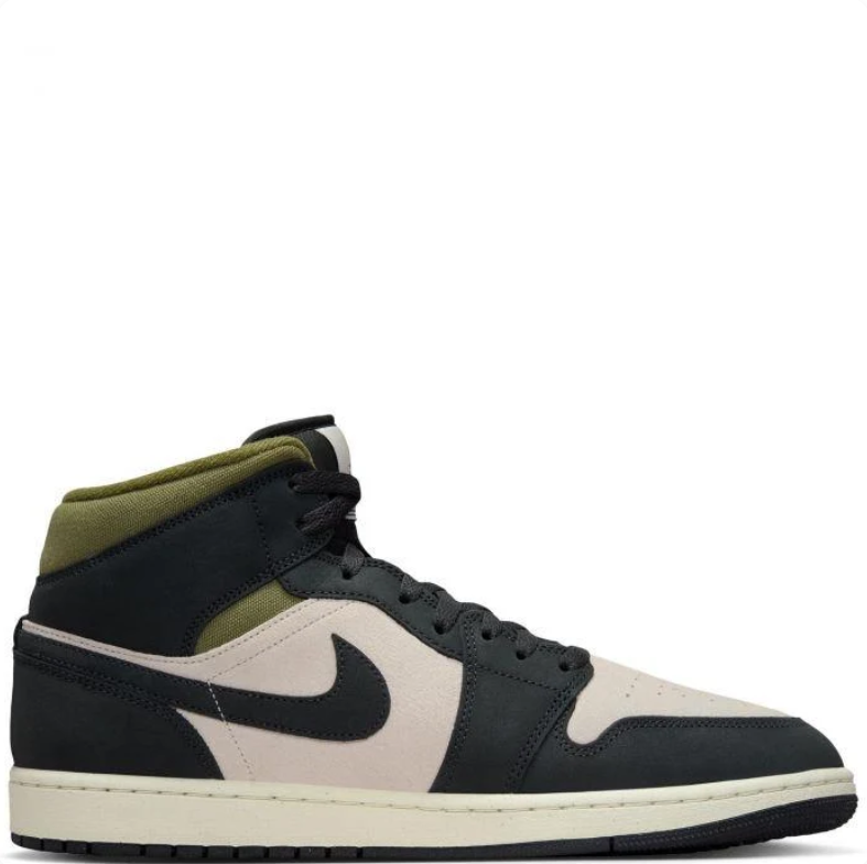 Air Jordan 1 Mid – Black / Desert Sand / Olive