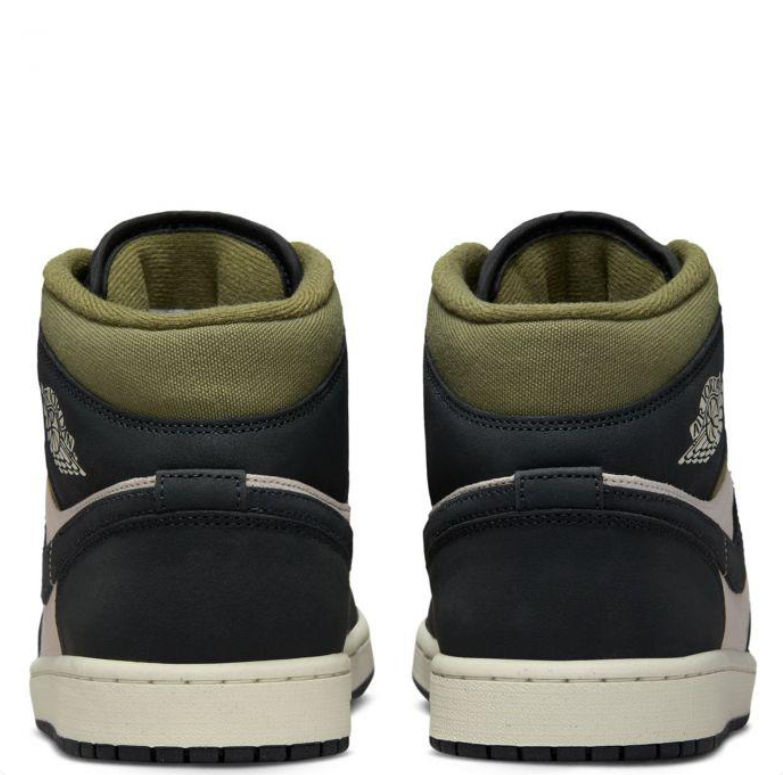 Air Jordan 1 Mid – Black / Desert Sand / Olive