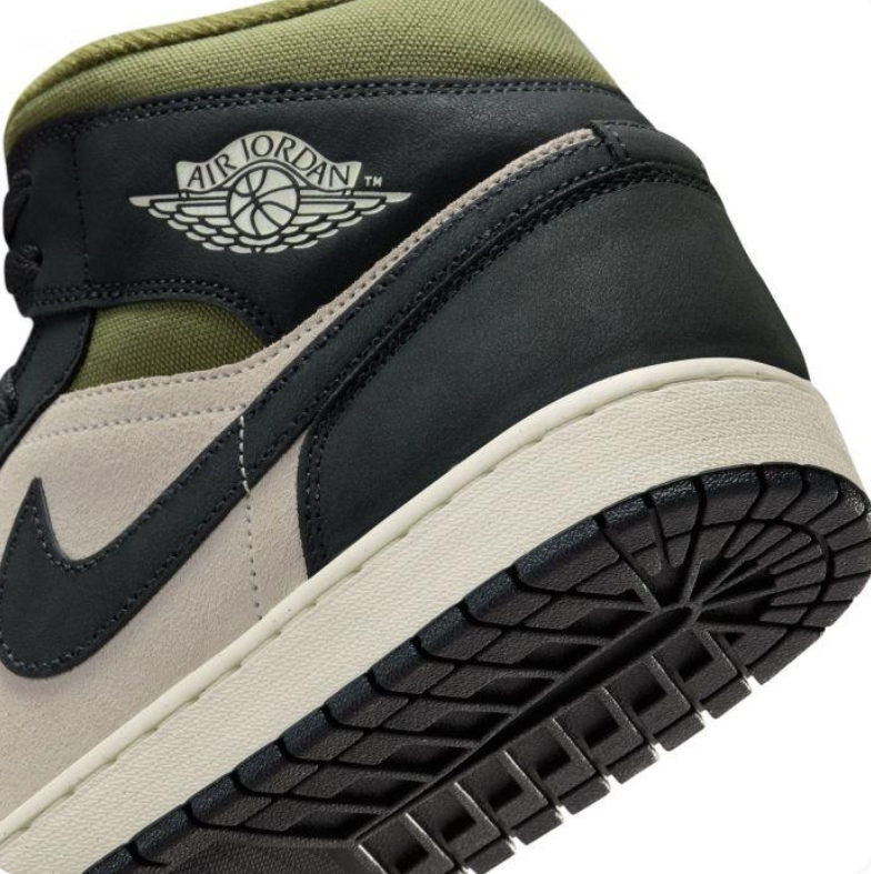 Air Jordan 1 Mid – Black / Desert Sand / Olive