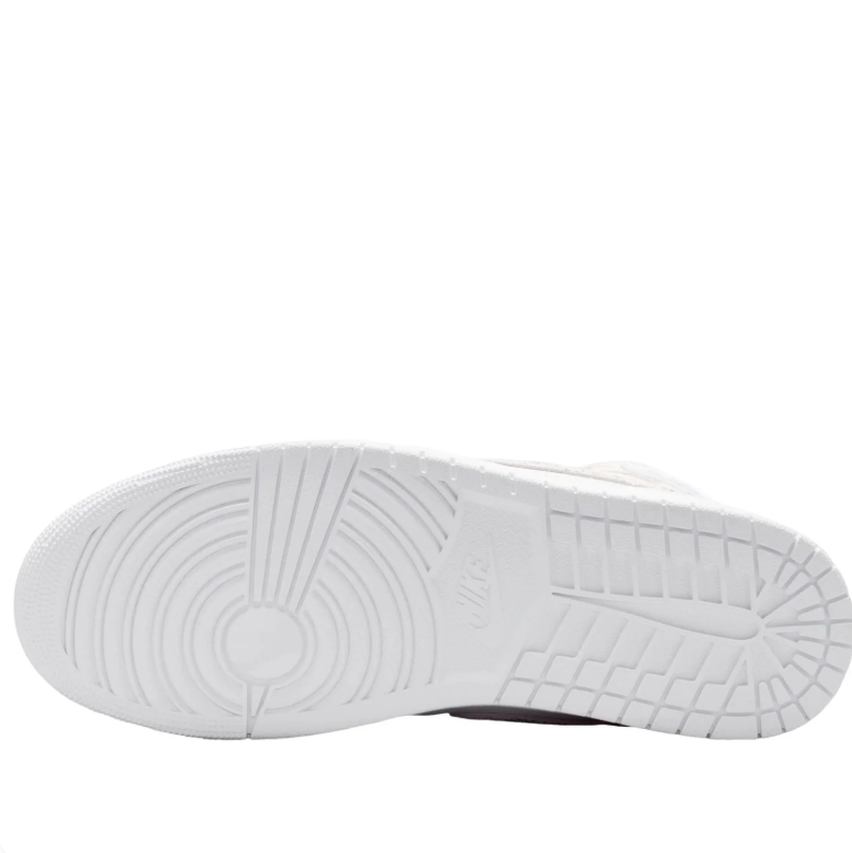 Air Jordan 1 Mid – White / Silver Glitter