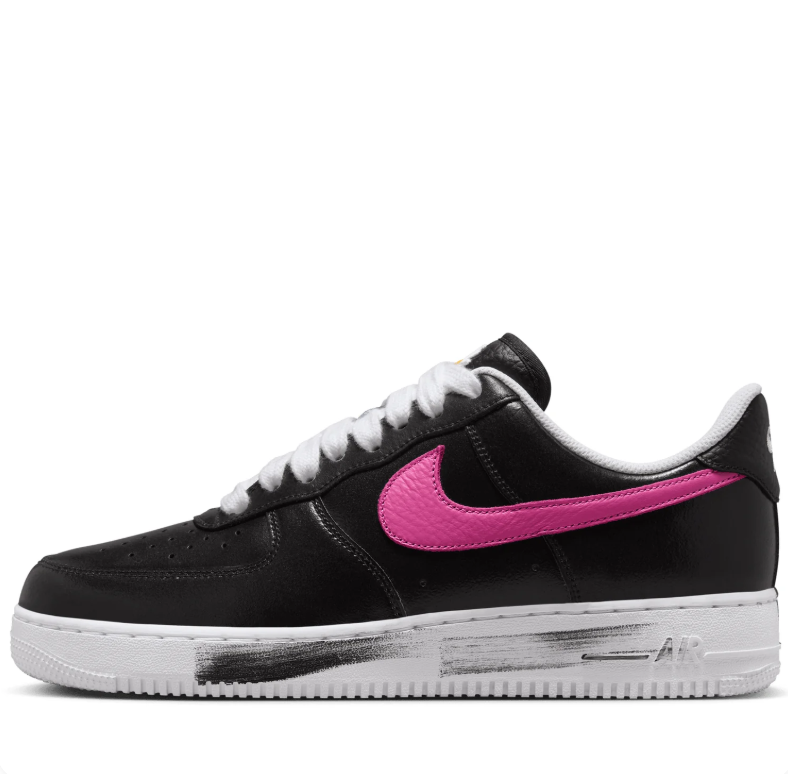 Nike Air Force 1 Low – Black / Pink Swoosh